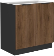 Przejdź do produktu Szafka kuchenna dolna 80 D 2F BB orzech okapi/czarny mat MONZANA