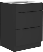 Przejdź do produktu Szafka kuchenna dolna szufladowa 60 D 3S BB czarny mat SIENNA