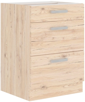 Szafka kuchenna dolna szufladowa 60 D 3S BB dąb bordeaux BORDUX