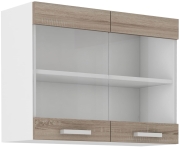Przejdź do produktu Szafka kuchenna górna witryna 80 GS-60 2F dąb sonoma trufla/biały mat MEGAN DAVE