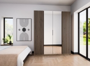 Przejdź do produktu Szafa MAJA 2LAM 2LUSTRO EV/BL front czarny/korpus dąb evoke