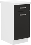 Przejdź do produktu Szafka dolna szufladowa 40 D 1S 1F ZB czarny mat/biały mat MEGAN