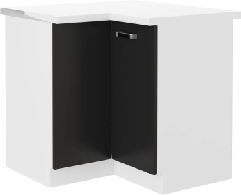 Szafka kuchenna dolna narożna 89x89 DN 1F ZB czarny/biały mat MEGAN