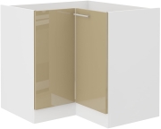 Przejdź do produktu Szafka kuchenna dolna narożna 90x90 DN 1F BB cappuccino połysk LAURA CAPPUCCINO
