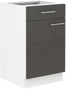 Przejdź do produktu Szafka kuchenna dolna 50 D 1F 1S BB szary połysk LAURA GREY