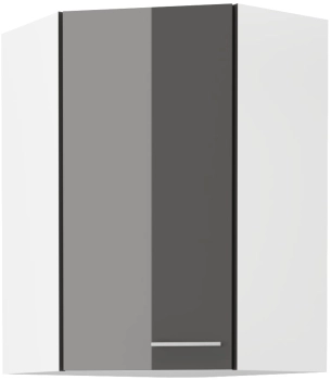Szafka kuchenna górna narożna 58x58 GN-90 1F szary połysk LARA GREY