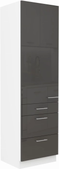 Słupek kuchenny 60 DKS-210 3S 1F PREMIUM BOX szary połysk LARA GREY