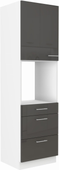 Słupek kuchenny 60 DPS-210 3S 1F PREMIUM BOX szary połysk LARA GREY