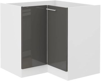 Szafka kuchenna dolna narożna 89x89 DN 1F BB szary połysk LARA GREY