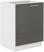 Przejdź do produktu Szafka kuchenna dolna 60 D 1F BB szary połysk LAURA GREY