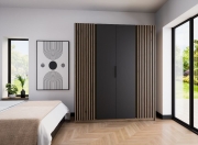 Przejdź do produktu Szafa MAJA 2LAM 2F EV/BL front czarny/korpus dąb evoke