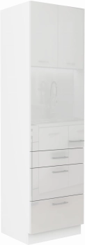 Słupek kuchenny 60 DKS-210 3S 1F PREMIUM BOX biały połysk LARA WHITE