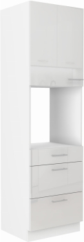 Słupek kuchenny 60 DPS-210 3S 1F PREMIUM BOX biały połysk LARA WHITE