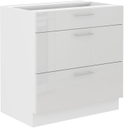 Przejdź do produktu Szafka kuchenna dolna szufladowa 80 D 3S BB QUADRO biały połysk  LAURA WHITE