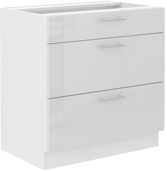 Szafka kuchenna dolna szufladowa 80 D 3S BB PREMIUM BOX biały połysk  LARA WHITE