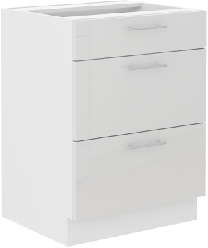 Szafka kuchenna dolna szufladowa 60 D 3S BB QUADRO biały połysk LARA WHITE