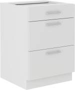 Przejdź do produktu Szafka kuchenna dolna szufladowa 60 D 3S BB biały mat WHITE MAT