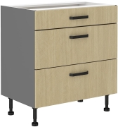 Przejdź do produktu Szafka kuchenna dolna szufladowa 80 D 3S BB jodełka scandi/antracyt SANDI/ANT