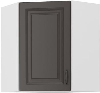 Szafka kuchenna górna narożna 58x58 GN-72 1F grafit/biały mat KLEO GRMAT/WH