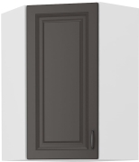 Przejdź do produktu Szafka kuchenna górna narożna 60x60 GN-90 1F 45* grafit/biały mat KLEO GRMAT/WH