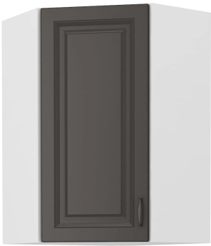 Szafka kuchenna górna narożna 58x58 GN-90 1F grafit/biały mat KLEO GRMAT/WH