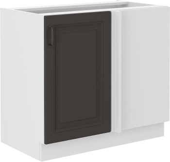 Szafka kuchenna dolna narożna 105 ND 1F BB grafit/biały mat KLEO GRMAT/WH