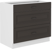 Przejdź do produktu Szafka kuchenna dolna szufladowa 80 D 3S BB grafit/biały mat KLEO GRMAT/WH