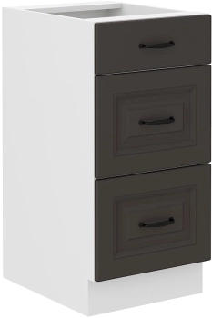 Szafka dolna szufladowa 40 D 3S BB grafit/biały mat KLEO GRMAT/WH