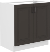 Przejdź do produktu Szafka kuchenna dolna zlewowa 80 ZL 2F BB grafit/biały KLEO GRMAT/WH