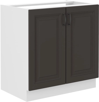Szafka kuchenna dolna zlewowa 80 ZL 2F BB grafit/biały KLEO GRMAT/WH