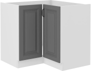 Przejdź do produktu Szafka kuchenna dolna narożna 90x90 DN 1F BB cimny szary/biały mat KLEO DUSTGREY/WH