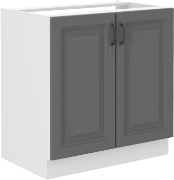 Szafka kuchenna dolna zlewowa 80 ZL 2F BB ciemny szary/ biały mat KLEO DUSTGREY/WH