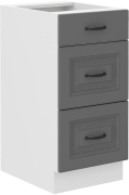 Przejdź do produktu Szafka dolna szufladowa 40 D 3S BB ciemny szary/biały mat KLEO DUSTGREY/WH