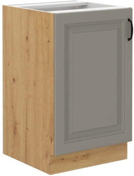 Szafka kuchenna dolna zlewowa 50 ZL 1F BB jasny szary mat/dąb artisan KLEO CLAYGREY/AR