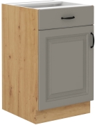 Przejdź do produktu Szafka kuchenna dolna 50 D 1F 1S BB PREMIUM BOX jasny szary mat/dąb artisan KLEO CLAYGREY/AR