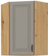 Przejdź do produktu Szafka kuchenna górna narożna 60x60 GN-90 1F 45* jasny szary mat / dąb artisan KLEO CLAYGREY/AR