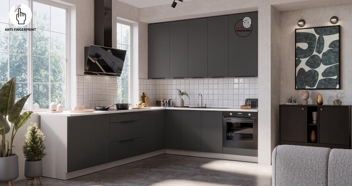 Meble kuchenne ARIA Grafitowy mat antyfinger niepalcujący
