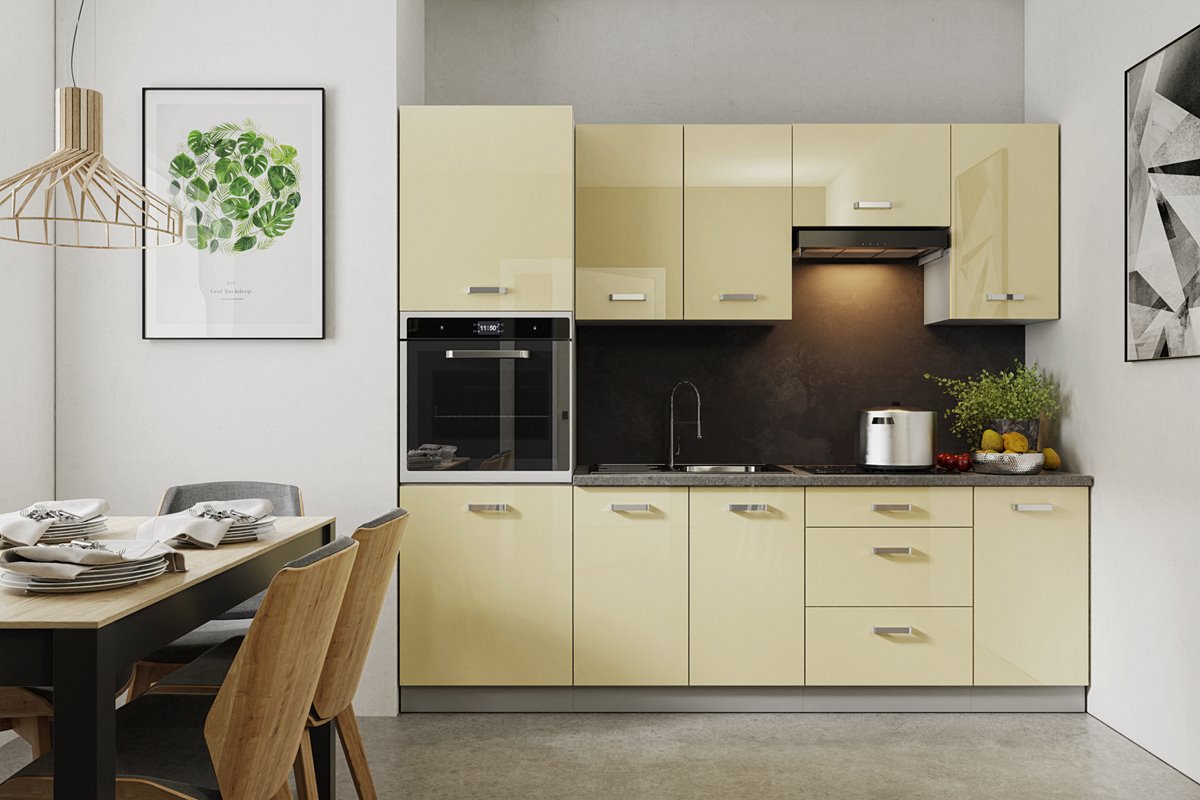 Meble kuchenne, modułowe IGA KREMOWY POŁYSK kuchnia na wymiar