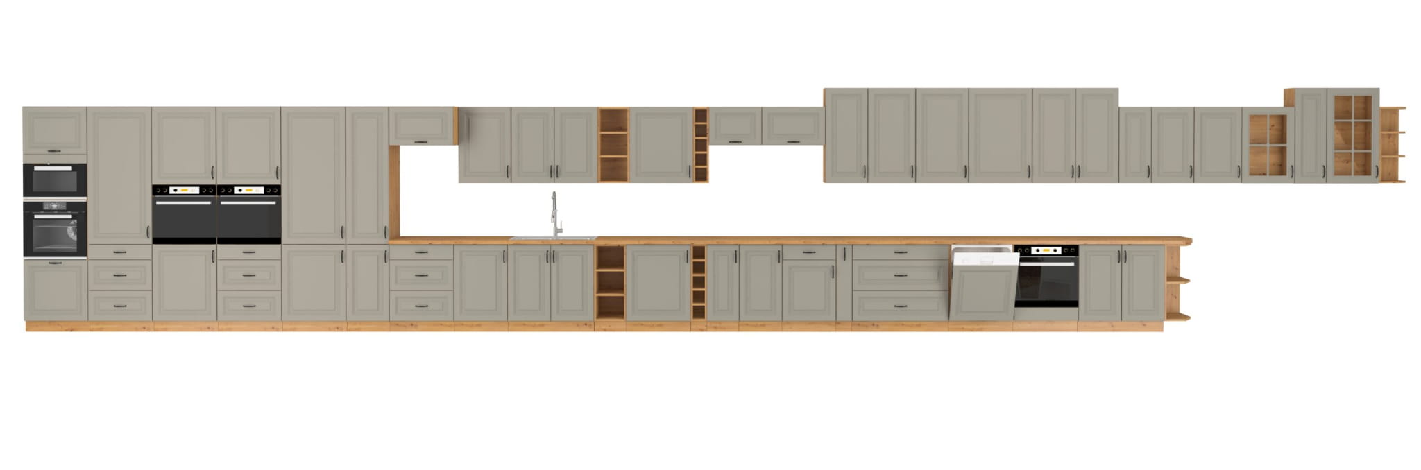 Szafka kuchenna dolna narożna 89x89 DN 1F BB jasny szary mat KLEO CLAYGREY/AR