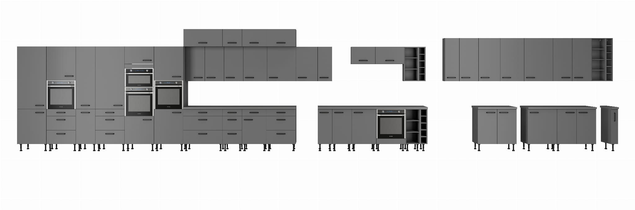 Słupek kuchenny 60 DK-210 2F antracyt NASTIA/ANT