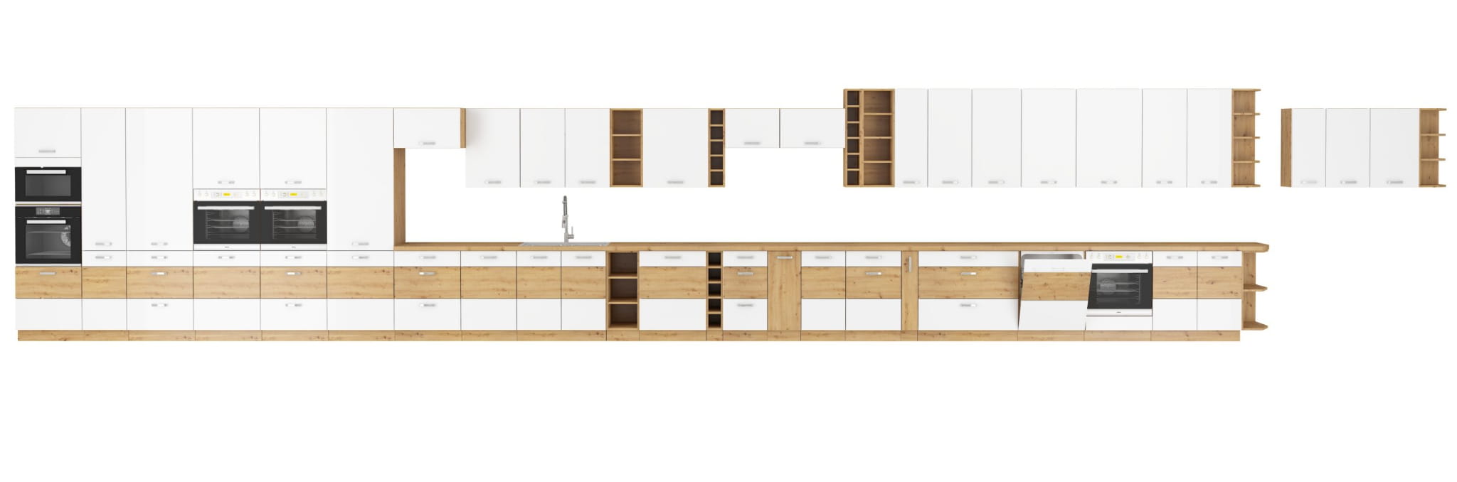 Szafka kuchenna górna narożna 58x58 GN-72 1F biały połysk ARTIS