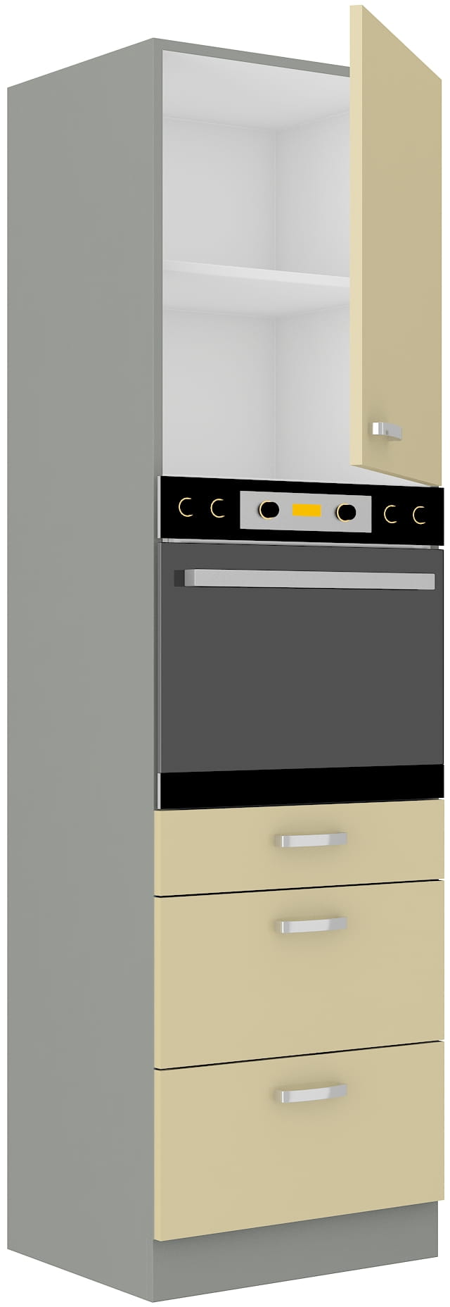 Słupek kuchenny 60 DPS-210 3S 1F kremowy połysk IGA KREM