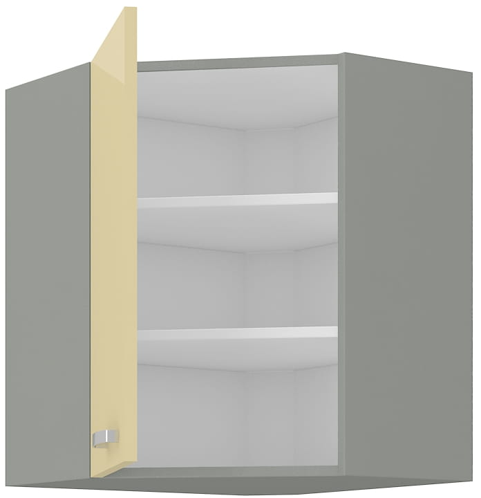 Szafka kuchenna górna narożna 58x58 GN-72 1F kremowy połysk IGA KREM