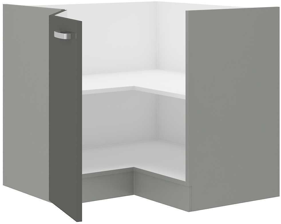 Szafka kuchenna dolna narożna 89x89 DN 1F BB szary połysk IGA GREY