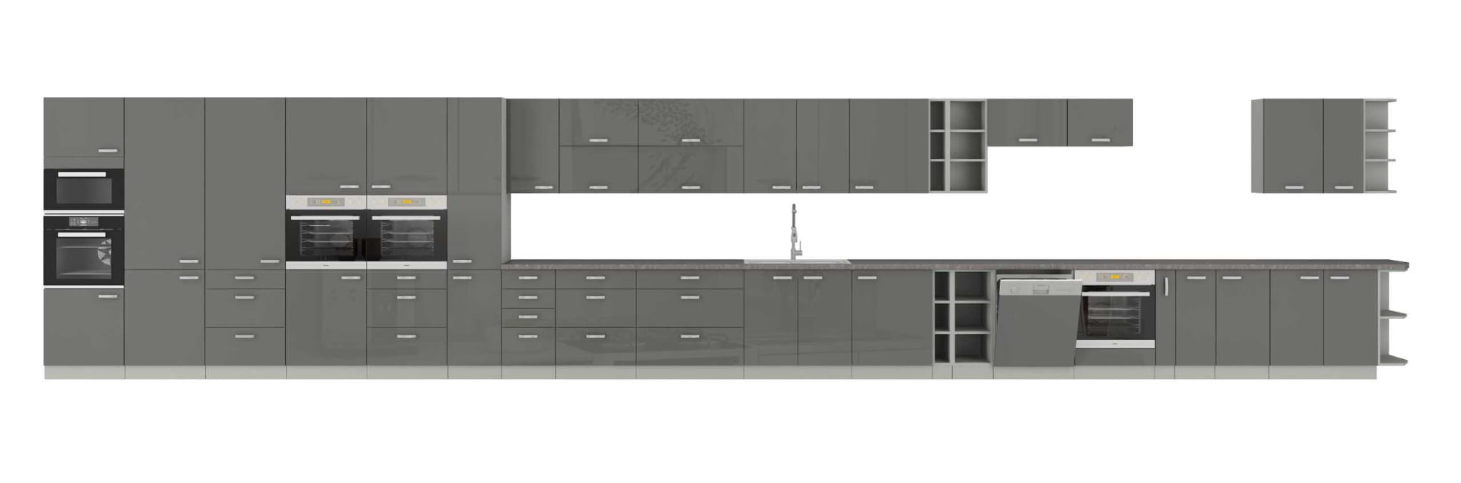 Szafka kuchenna dolna szufladowa 60 D 3S BB szary połysk IGA GREY