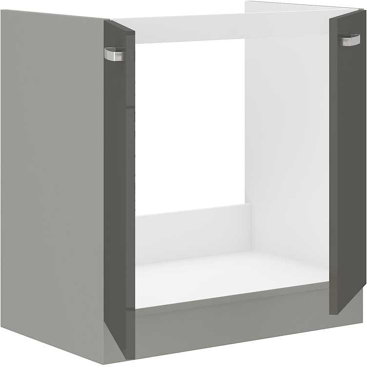 Szafka kuchenna dolna zlewowa 80 ZL 2F BB szary połysk IGA GREY