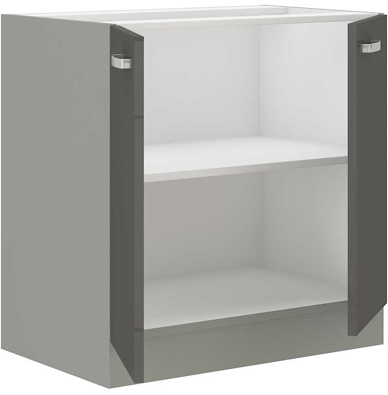 Szafka kuchenna dolna 80 D 2F BB szary połysk IGA GREY