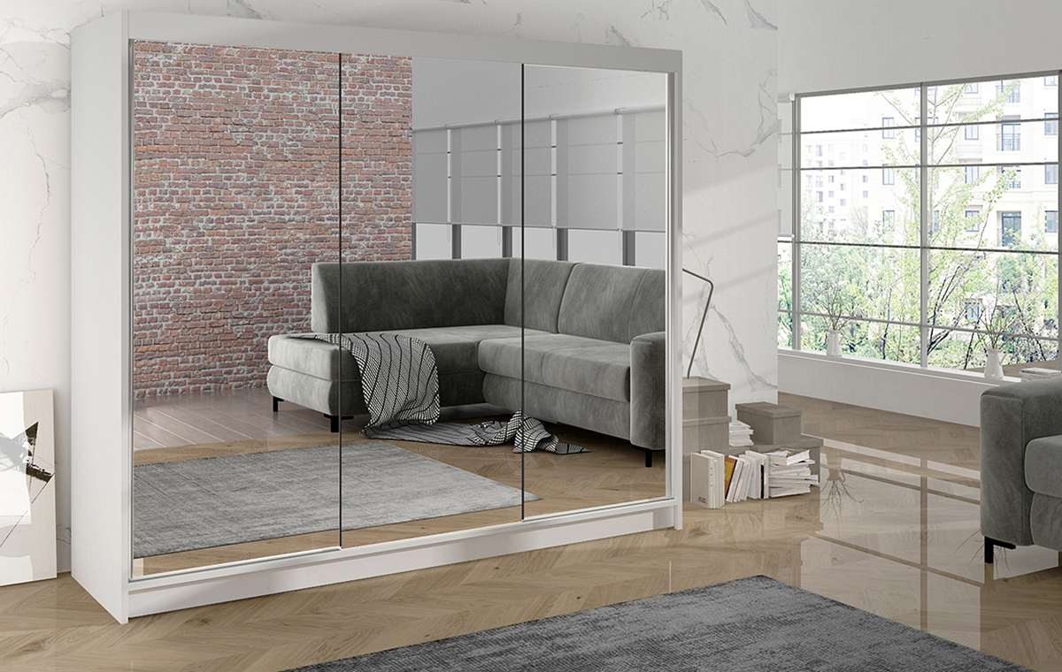 derby3_bialy,200cm Szafa DERBY (NICO), szafa przesuwna, garderoba, szafa do sypialni, szafa z lustrem.jpg