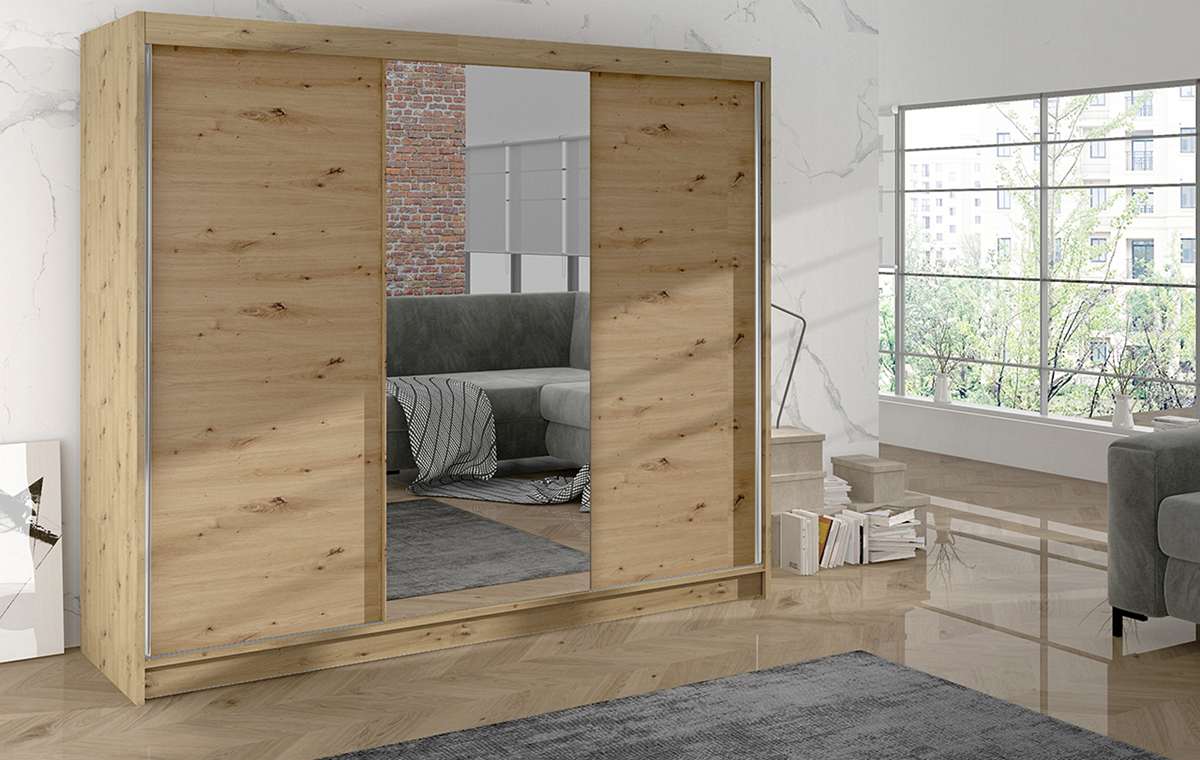 derby1_artisan,200cm Szafa DERBY (NICO), szafa przesuwna, garderoba, szafa do sypialni, szafa z lustrem.jpg