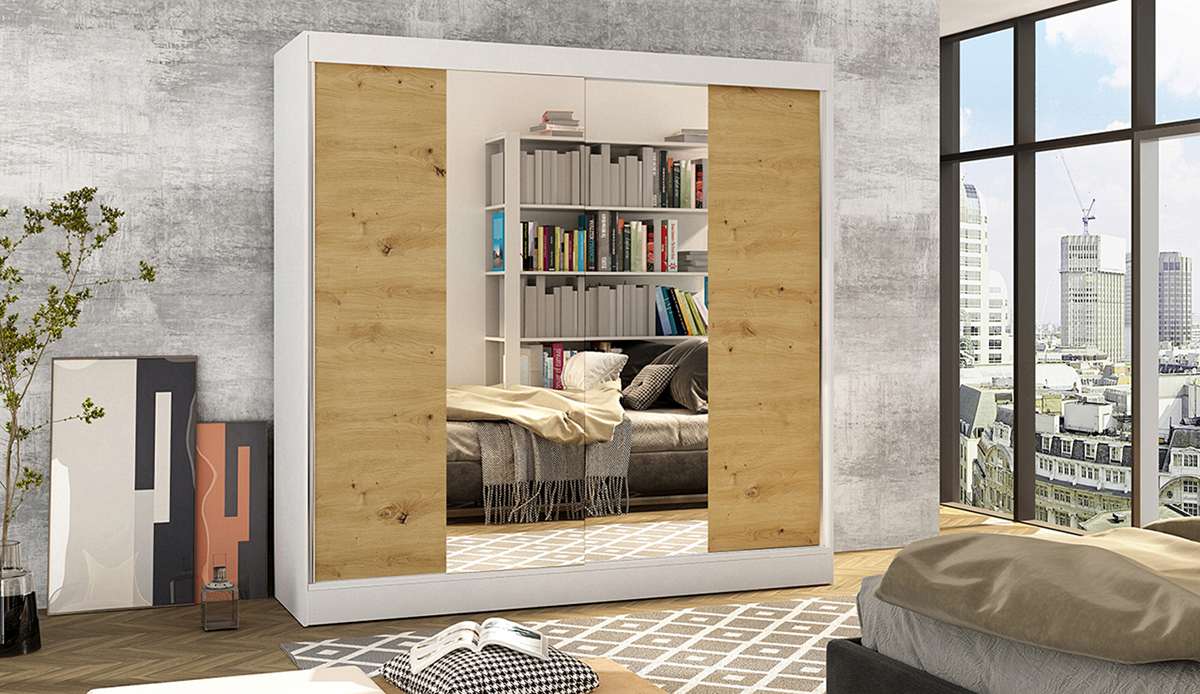 basti2_bialy_artisan,200cm Szafa BASTI (NOVA), szafa przesuwna, garderoba, szafa do sypialni, szafa z lustrem.jpg